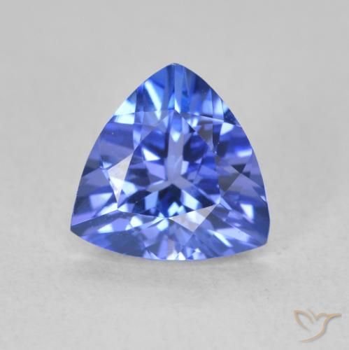 1.30ct Натуральный Темно-фиолетово-синий Танзанит, Триллион, Чистота VVS