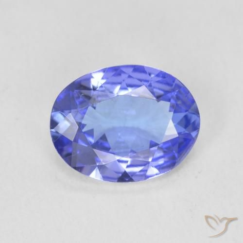 1.61ct Натуральный Темно-фиолетово-синий Танзанит, Овал, Чистота VVS