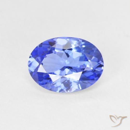 1.31ct Натуральный Темно-фиолетово-синий Танзанит, Овал, Чистота VVS
