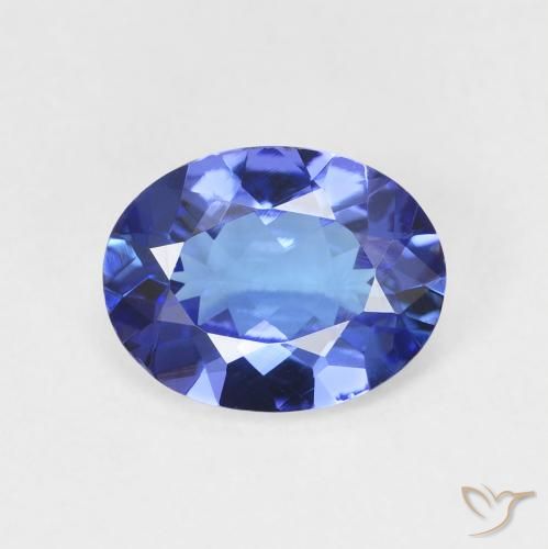1.66ct Натуральный Средний темно-синий Танзанит, Овал, Чистота VVS