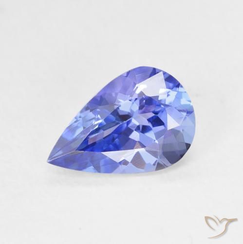 1.31ct Натуральный Темно-фиолетово-синий Танзанит, Форма груши, Чистота VVS