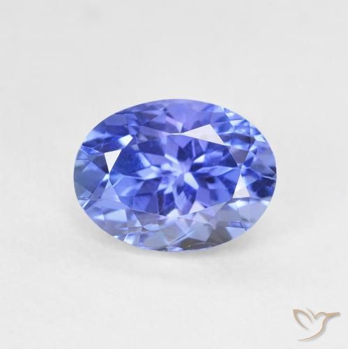 1.69ct Натуральный Темно-фиолетово-синий Танзанит, Овал, Чистота VVS