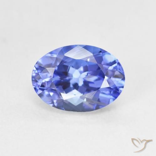 1.64ct Натуральный Темно-фиолетово-синий Танзанит, Овал, Чистота VVS
