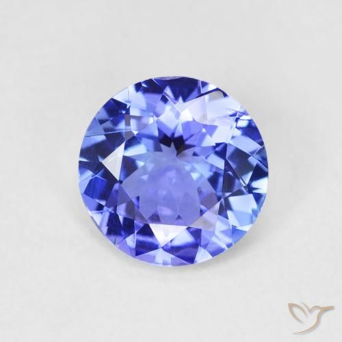 1.69ct Натуральный Интенсивный синий Танзанит, Круглый, VVS-VS