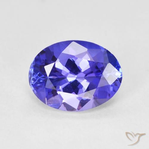 1.86ct Натуральный Интенсивный фиолетовый синий Танзанит, Овал, Чистота VVS