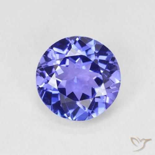 1.32ct Натуральный Фиолетово-синий Танзанит, Круглый, VVS-VS