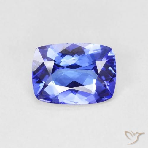1.33ct Натуральный Интенсивный синий Танзанит, Подушка, VVS-VS