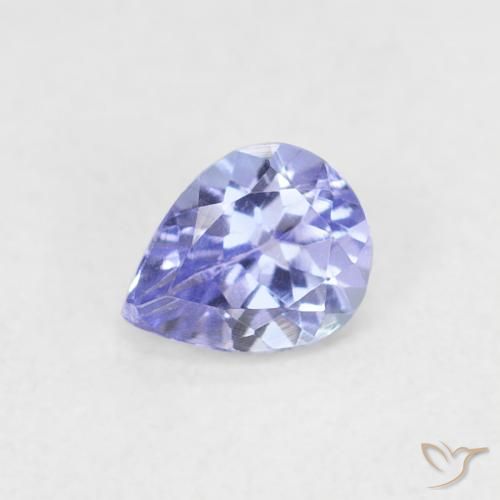 0.35ct Натуральный Фиолетово-синий Танзанит, Форма груши, VVS-VS