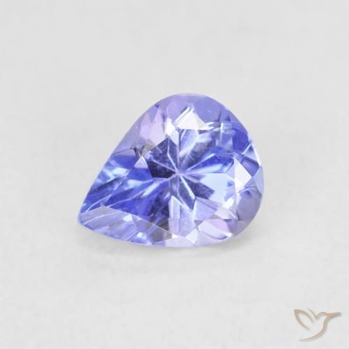 0.41ct Натуральный Фиолетово-синий Танзанит, Форма груши, VVS-VS