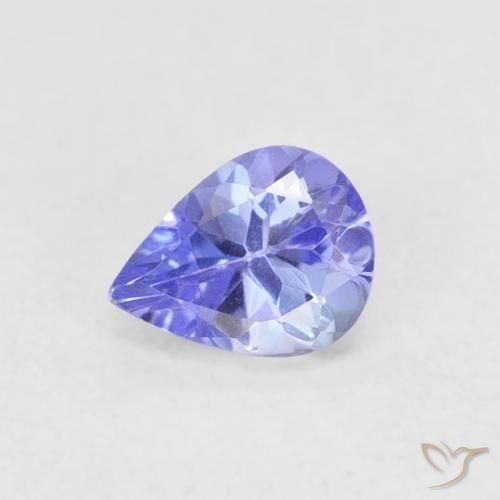 0.41ct Натуральный Фиолетово-синий Танзанит, Форма груши, VVS-VS