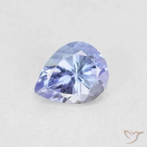 0.36ct Натуральный Пастельно-синий Танзанит, Форма груши, VVS-VS