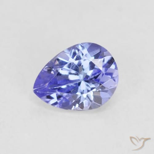 0.38ct Натуральный Фиолетово-синий Танзанит, Форма груши, VVS-VS