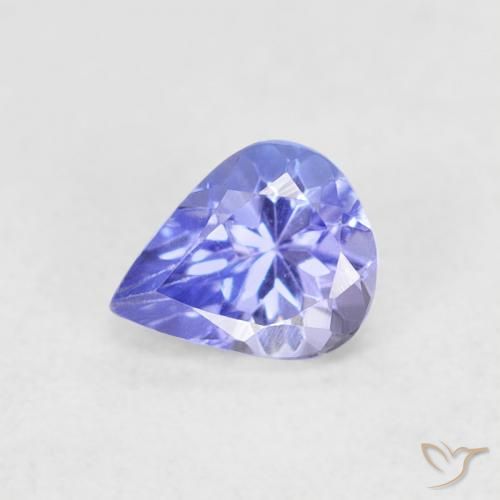 0.42ct Натуральный Фиолетово-синий Танзанит, Форма груши, VVS-VS
