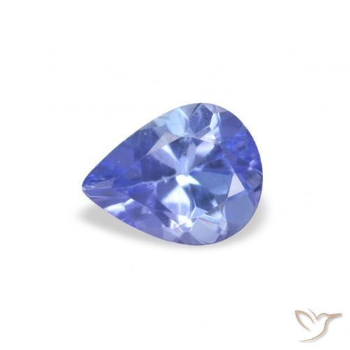 0.35ct Натуральный Интенсивный фиолетовый синий Танзанит, Форма груши, Чистота VS