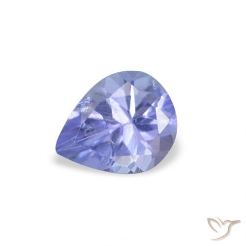 0.33ct Натуральный Электрик фиолетовый синий Танзанит, Форма груши, Чистота VS