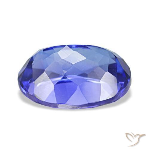 Натуральный синий танзанит 2,21 карата огранка овал, VVS-VS
