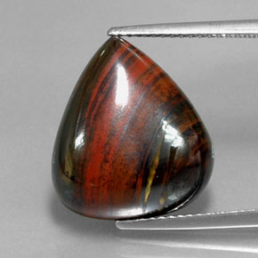 Натуральный многоцветный tiger's eye matrix 13,07 карата форма груши, непрозрачный