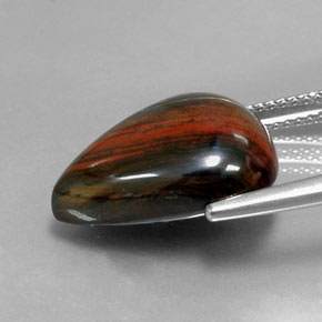 Натуральный многоцветный tiger's eye matrix 13,07 карата форма груши, непрозрачный