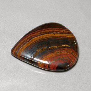 Натуральный многоцветный tiger's eye matrix 37,44 карата форма груши, непрозрачный