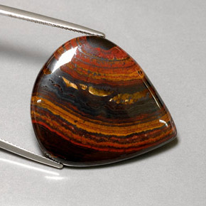 Натуральный многоцветный tiger's eye matrix 37,44 карата форма груши, непрозрачный