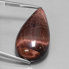 Натуральный многоцветный tiger's eye matrix 33,34 карата форма груши, непрозрачный