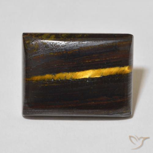 23.57ct Натуральный Многоцветный Тигриный Глаз Матрица, Огранка Багет, Непрозрачный