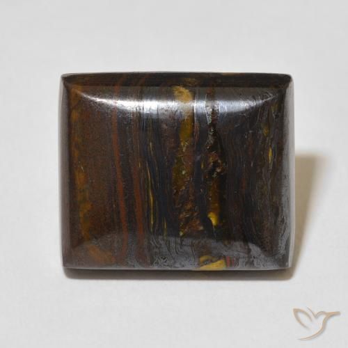 27.25ct Натуральный Многоцветный Тигриный Глаз Матрица, Огранка Багет, Непрозрачный