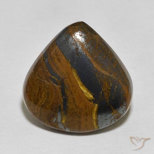 23.86ct Натуральный Многоцветный Тигриный Глаз Матрица, Форма груши, Непрозрачный