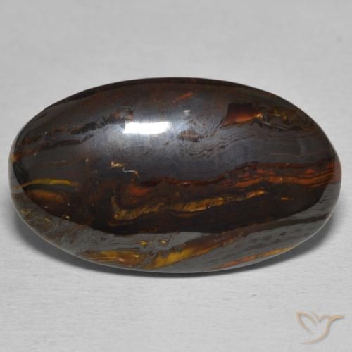 20.35ct Натуральный Многоцветный Тигриный Глаз Матрица, Овал, Непрозрачный