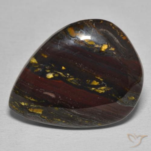 22.84ct Натуральный Многоцветный Тигриный Глаз Матрица, Форма груши, Непрозрачный