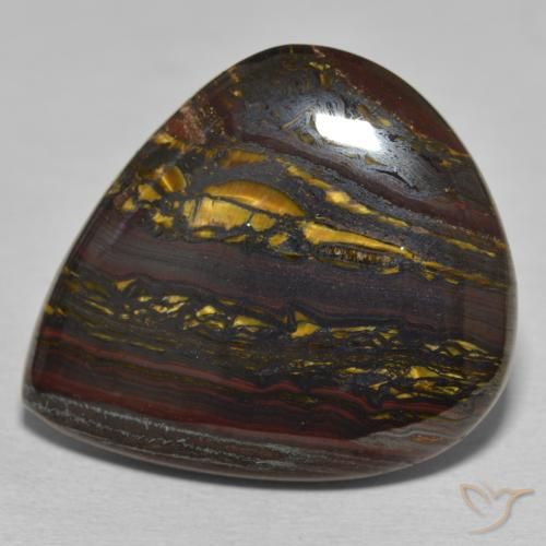 46.28ct Натуральный Многоцветный Тигриный Глаз Матрица, Форма груши, Непрозрачный