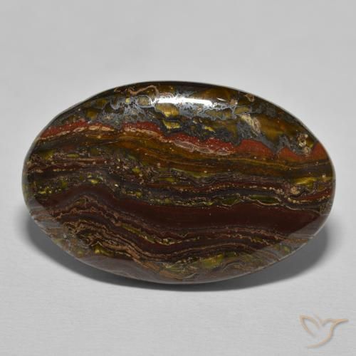 35.50ct Натуральный Medium Dark-Brown Тигриный Глаз Матрица, Овал, Непрозрачный