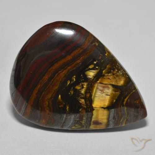 40.12 карата, натуральный Medium Dark-Brown Тигриный Глаз Матрица, Форма груши, Непрозрачный