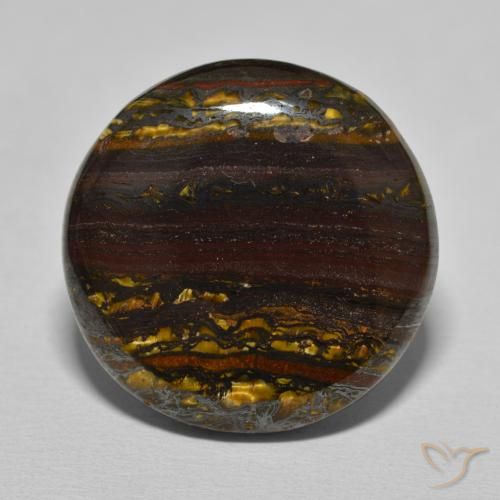 27.40ct Натуральный Гикори Браун Тигриный Глаз Матрица, Круглый, Непрозрачный