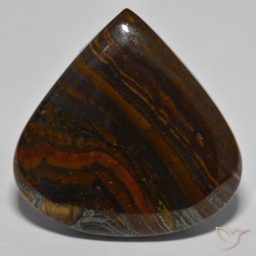 66.44ct Натуральный Гикори Браун Тигриный Глаз Матрица, Форма груши, Непрозрачный