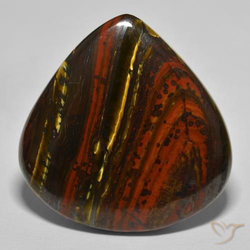 68.05ct Натуральный Многоцветный коричневый Тигриный Глаз Матрица, Форма груши, Непрозрачный