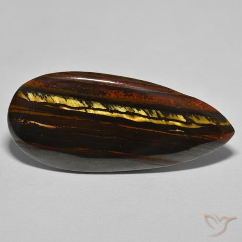 46.64ct Натуральный Теплый коричневый Тигриный Глаз Матрица, Форма груши, Непрозрачный