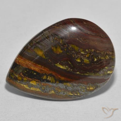 33.30ct Натуральный Многоцветный Тигриный Глаз Матрица, Форма груши, Непрозрачный