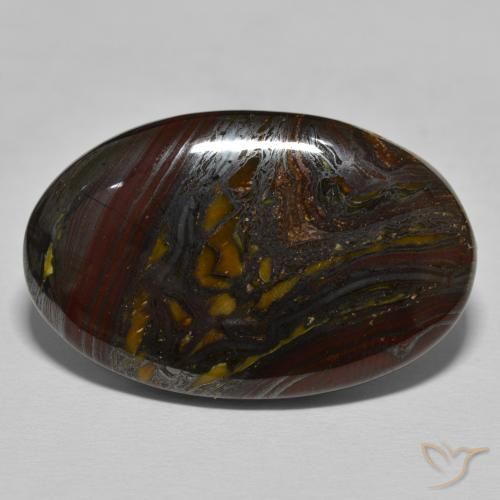 41.90ct Натуральный Гикори Браун Тигриный Глаз Матрица, Овал, Непрозрачный