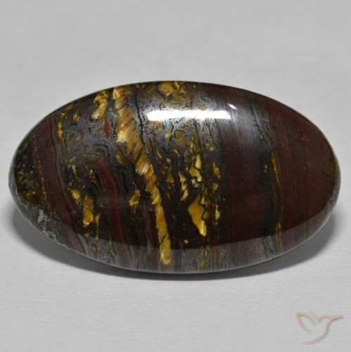 50.58ct Натуральный Medium Dark-Brown Тигриный Глаз Матрица, Овал, Непрозрачный