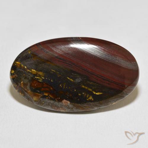 45.48ct Натуральный Многоцветный Тигриный Глаз Матрица, Овал, Непрозрачный
