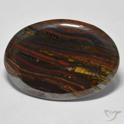 36.03ct Натуральный Многоцветный Тигриный Глаз Матрица, Овал, Непрозрачный