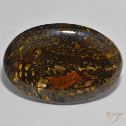 45.55ct Натуральный Многоцветный Тигриный Глаз Матрица, Овал, Непрозрачный