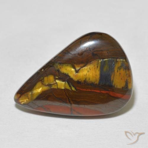 16.40ct Натуральный Многоцветный Тигриный Глаз Матрица, Форма груши, Непрозрачный