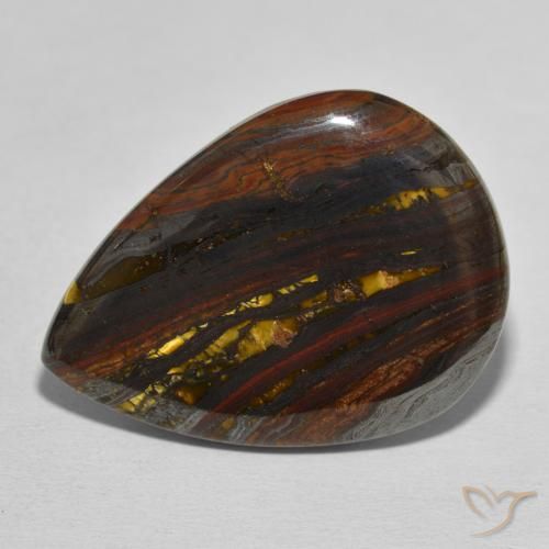 40.33ct Натуральный Многоцветный Тигриный Глаз Матрица, Форма груши, Непрозрачный