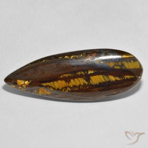 27.49ct Натуральный Многоцветный Тигриный Глаз Матрица, Форма груши, Непрозрачный