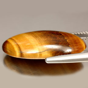14.67 карата, натуральный Золотисто-коричневый Тигровый глаз, Огранка Овал, Непрозрачный