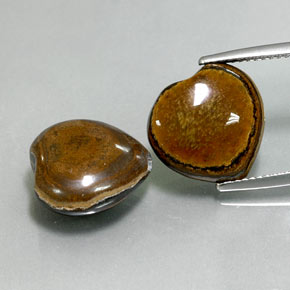  карата, натуральный Многоцветный Тигровый глаз, Форма сердца, Непрозрачный