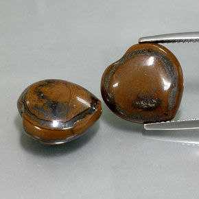 Натуральный многоцветный tiger's eye  карата форма сердца, непрозрачный