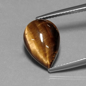 Натуральный коричневый tiger's eye 5,33 карата форма груши, непрозрачный